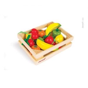 Wooden Fruit Crate With 12 Fruits For 4 Yrs+