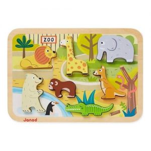 Zoo 7 Pieces Children'S Wooden Jigsaw Puzzle