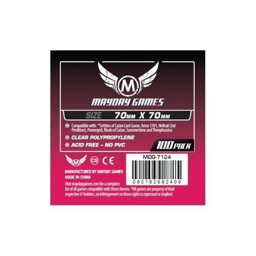 100 Mayday Clear Square Card Sleeves 70mm x 70mm