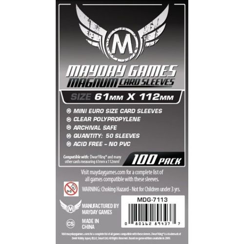 Mayday 50 Bustine Protettive Per Carte Premium - 61 X 112 Mm, Trasparenti, Adatte A Dwarf King E Tarocco Francese, Spessore Extra Resistenti (+125%)