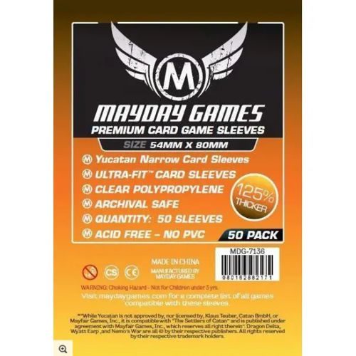 Mayday Premium 50 Clear Yucatan Card Sleeves 54 x 80mm