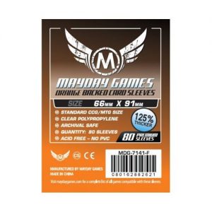 Mayday Premium 80 Orange Card Sleeves 63.5 x 88mm