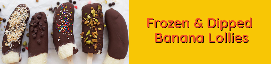 Frozen, Dipped Banana Lollies