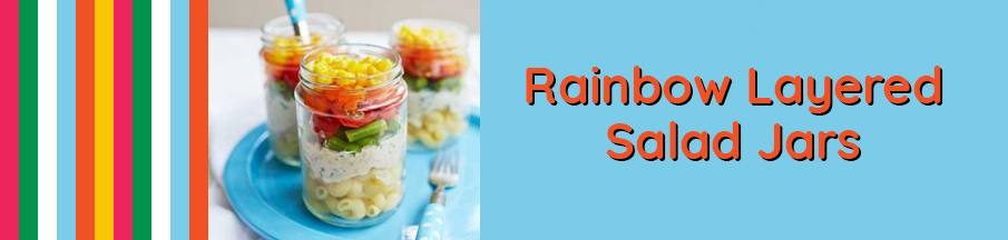 Rainbow Layered Salad Jars