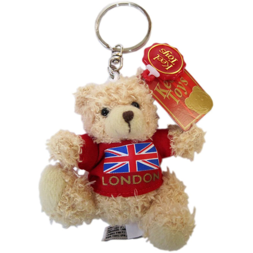 7cm Teddy Cares Keychain Bear with London Red T-Shirt