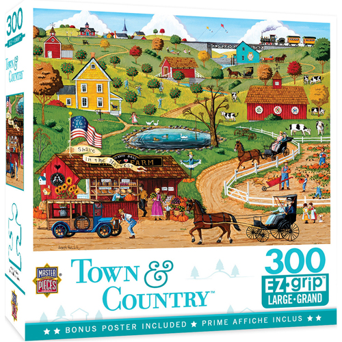 Masterpieces Puzzle: Town & Country Share in the Harvest EZ-Grip Puzzle