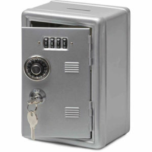 Metal Locker Bank Silver