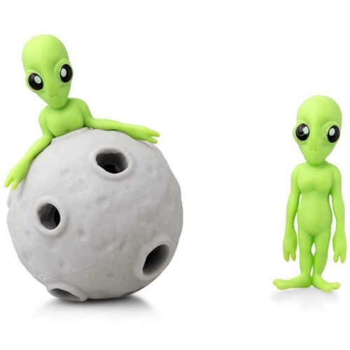 Stretchy Alien and Asteroid - Space