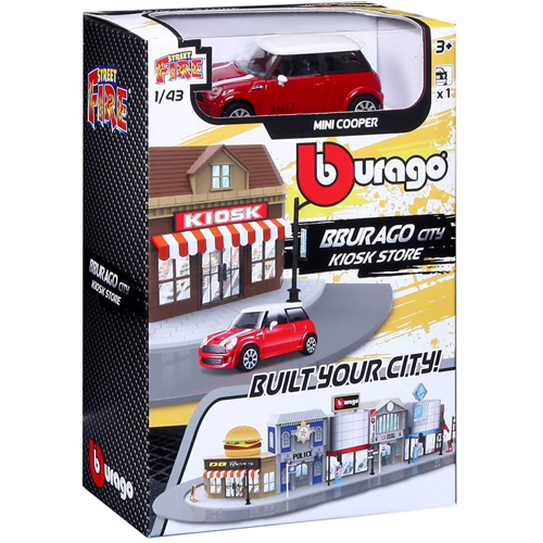 1:43 Street Fire Bburago City Kiosk Store (Car Included)