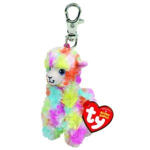 Lola Multi Coloured Llama - Beanie - Key Clip