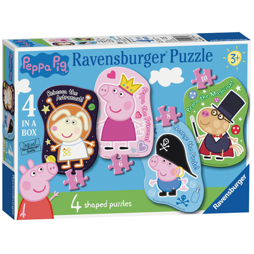 Peppa Pig Four Shaped Puzzles (4, 6, 8, 10 pieces)