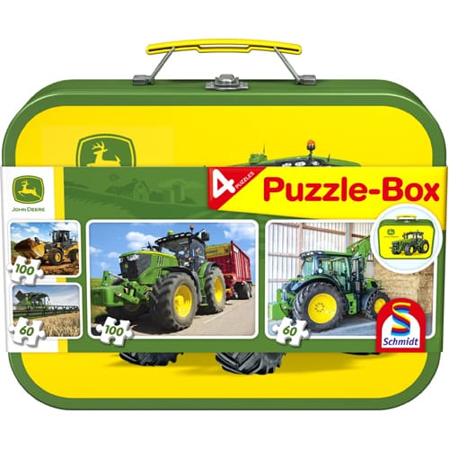 *B Grade* John Deere: Four Jigsaws In Keepsake Tin *B Grade* John Deere: Four Jigsaws In Keepsake Tin