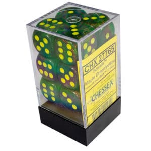 *B Grade* 16mm d6 Dice Block: Borealis Maple Green/yellow