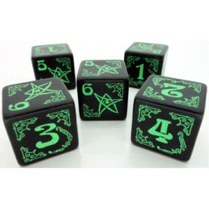 *B Grade* Arkham Horror Dice Set: Black and Green