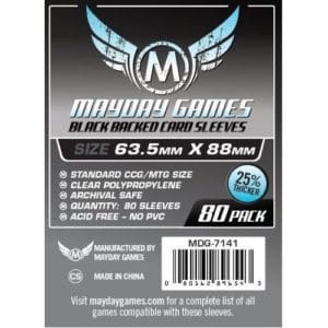 *B Grade* Mayday Premium 80 Black Card Sleeves 63.5 x 88mm