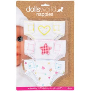 Dollsworld Fabric Nappies 3 pack