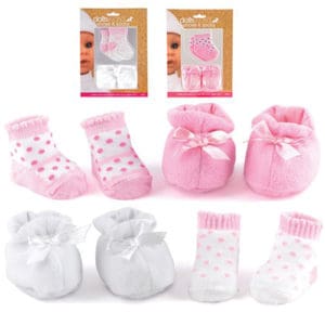 Dollsworld Shoes & Socks Pink/White