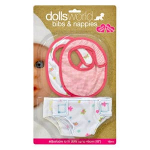 Dollsworld bibs and nappies