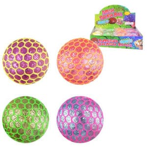 Light Up Glitter Mesh Squeezy Ball