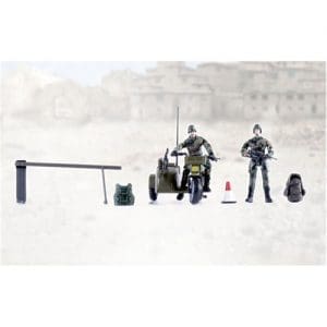 Military Figures With Motorbike And Sidecar