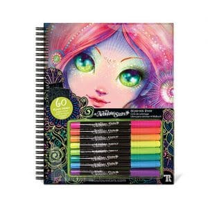 Nebulous Stars Large Colouring Book - Black Pages Display