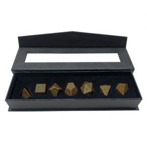 Heavy Metal Feywild Copper and Green RPG Dice Set for Dungeons & Dragons