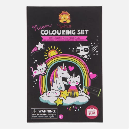 Tiger Tribe Neon Colouring Set: Unicorns and Friends