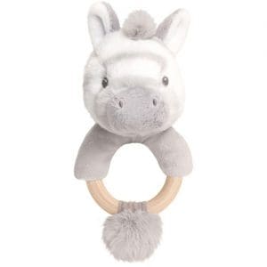 14cm Keeleco Cuddle Zebra Ring Rattle