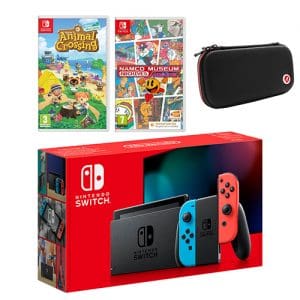 Nintendo Switch Neon Bundle with Animal Crossing: New Horizons, Namco Archives Volume 1 and Case