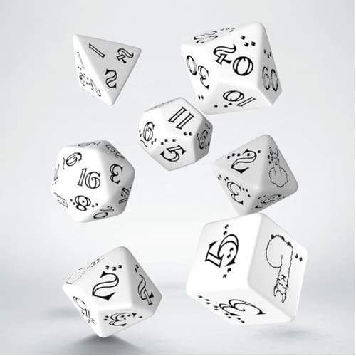 Q-Workshop Bright Llama Dice Set White & Black