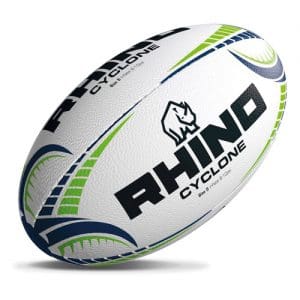 Rhino Cyclone Rugby Ball -  White Size 3