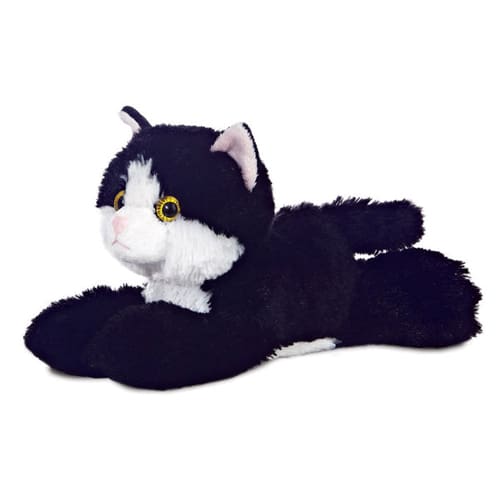 Mini Flopsies Maynard Black/White Cat 8In Mini Flopsies Maynard Black/White Cat 8In