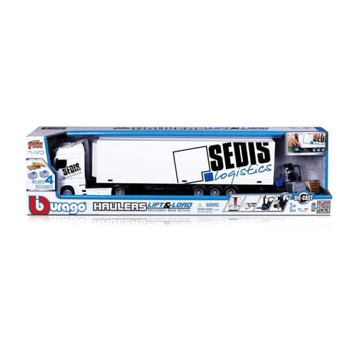 1:43 Street Fire Haulers Mb Acrtros Lift and Load Truck With Pallets