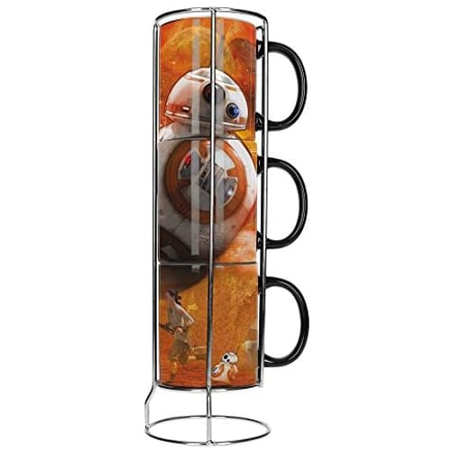 Star Wars Ep7 BB-8 Droids 3 Stackable Ceramic Mugs Set