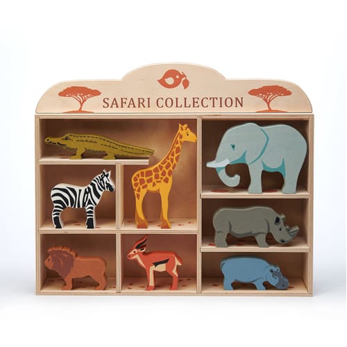 8 Safari Animal Shelf Set