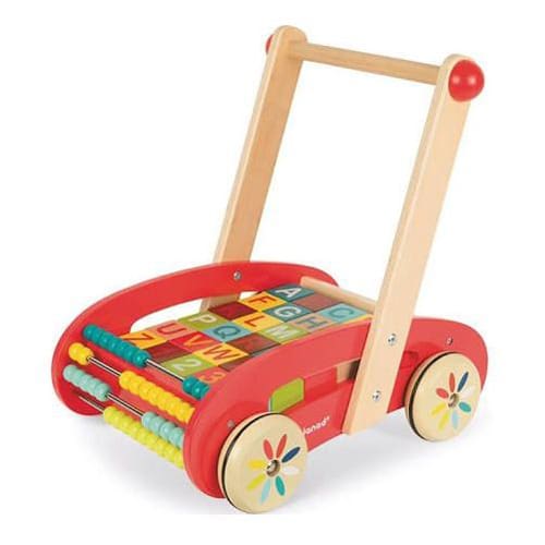 *B Grade* Red Walker With Alphabet Blocks And Beads *B Grade* Red Walker With Alphabet Blocks And Beads