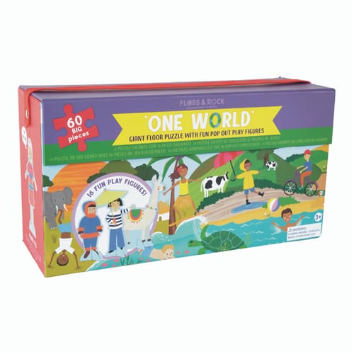 One World 60pc Floor Puzzle with Pop Out Pieces