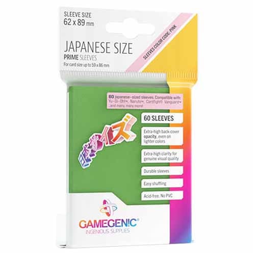 Gamegenic Just Sleeves: Japanese Size Green (60)