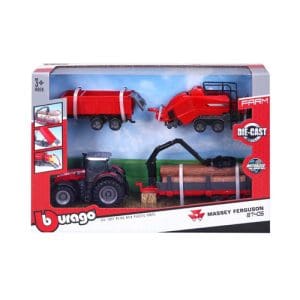 10 Cm Massey Ferguson 8740s Farm Tractor With 3 Trailers