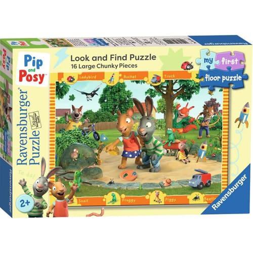 Ravensburger My First Look & Find Floor Puzzle - Pip & Posy, 16 piece Jigsaw Puzzle - Look high, look low, here we go! Ravensburger My First Look & Find Floor Puzzle - Pip & Posy, 16 piece Jigsaw Puzzle - Look high, look low, here we go!