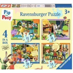 Ravensburger Pip & Posy Come on, let's play! 4 in a Box (12, 16, 20, 24 piece) Jigsaw Puzzles