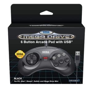 Retro-Bit SEGA MD Mini 6-B USB (Black) - PC/Nintendo Switch