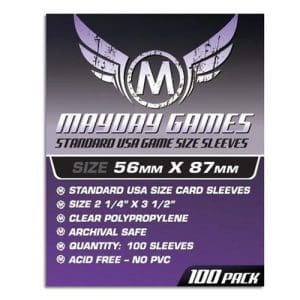 100 x Clear Standard American Card Sleeves 56mm x 87mm (Mayday)