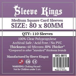 110 x Medium Square Card Sleeves (80mm x 80mm)