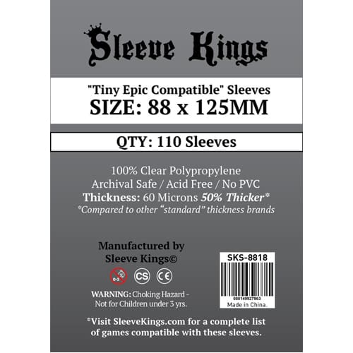 110 x Tiny Epic Compatible Sleeves (88mm x 125mm)