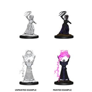 D&D Nolzur's Marvelous Unpainted Miniatures (W12) - Drow Mage & Drow Priestess