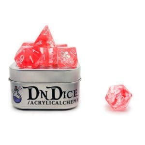 DNDice Acrylic Alchemy - Transparent Swirl, Red