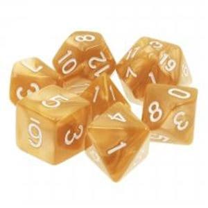 DnDice Acrylic Alchemy: Caramel Crunch Dice Set