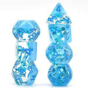 DnDice Acrylic Alchemy: Downpour Dice Set