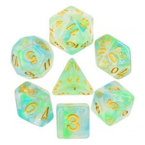 DnDice Acrylic Alchemy: Evergreen Maelstrom Dice Set